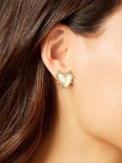 Jessica Simpson Heart Stud Earrings< Earrings