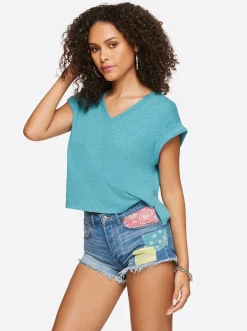 Jessica Simpson Hester Crop Tee In < Tops & Tees