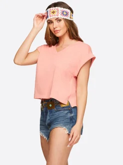 Jessica Simpson Hester Crop Tee In < Tops & Tees