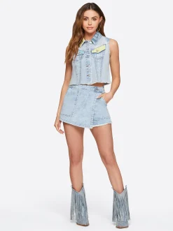 Jessica Simpson High Rise Denim Skort In < Bottoms|Denim
