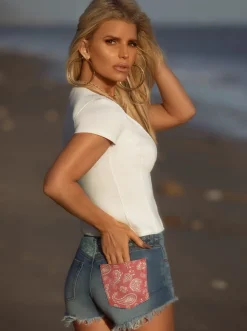 Jessica Simpson Hug Me High Rise Short In < Bottoms|Denim