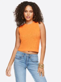 Jessica Simpson Ivy Mesh Tank In Orange< Tops & Tees