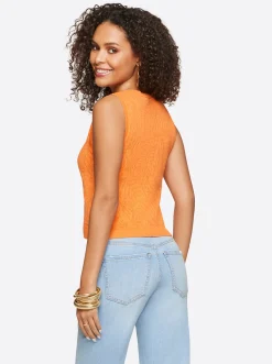 Jessica Simpson Ivy Mesh Tank In Orange< Tops & Tees