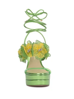 Jessica Simpson Iyla Flower Double Platform Sandal In Green< Platforms|Sandals