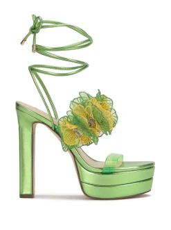 Jessica Simpson Iyla Flower Double Platform Sandal In Green< Platforms|Sandals