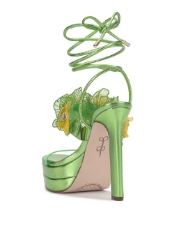 Jessica Simpson Iyla Flower Double Platform Sandal In Green< Platforms|Sandals