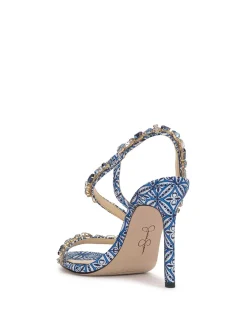 Jessica Simpson Jaycin High Heel In Blue Print< Sandals