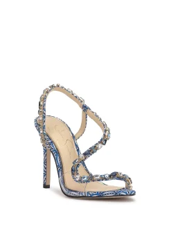 Jessica Simpson Jaycin High Heel In Blue Print< Sandals