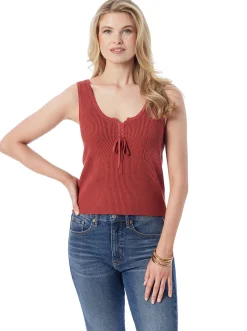 Jessica Simpson Johanna Lace Up Tank In < Tops & Tees