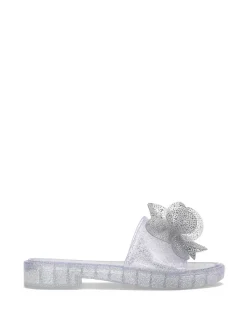 Jessica Simpson Kerah Lucite Flower Sandal In Silver< Sandals|Slides & Mules