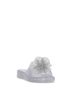 Jessica Simpson Kerah Lucite Flower Sandal In Silver< Sandals|Slides & Mules