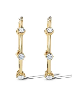 Jessica Simpson Large Hoop Crystal Earrings< Earrings