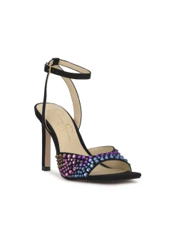 Jessica Simpson Lendall High Heel In Black Jeweled< Sandals