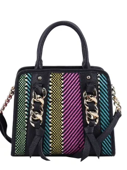 Jessica Simpson Maison Satchel In Straw Multi< Crossbody|Tote