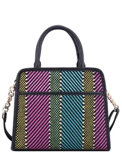 Jessica Simpson Maison Satchel In Straw Multi< Crossbody|Tote