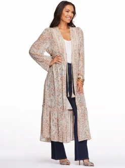 Jessica Simpson Marilyn Duster In Shadow Snake< Jackets, Blazers & Kimonos|Tops & Tees
