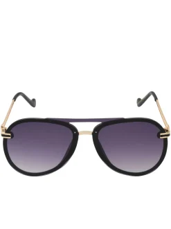 Jessica Simpson Metal Aviator Sunglasses In Smoke Matte < Sunglasses