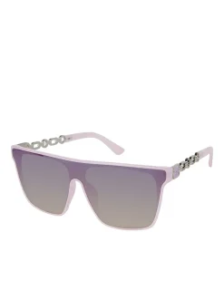 Jessica Simpson Metal Square Shield Sunglasses In < Sunglasses