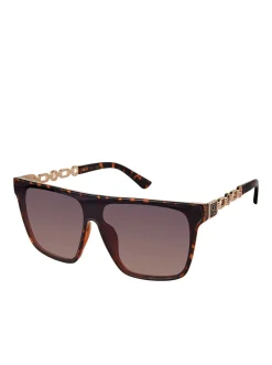 Jessica Simpson Metal Square Shield Sunglasses In < Sunglasses