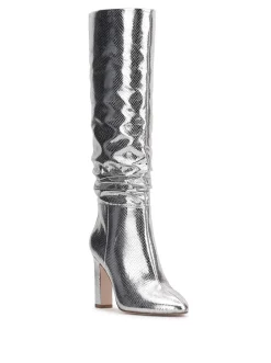 Jessica Simpson Minerva Knee High Boot In Silver Snake< Boots & Booties|Wide Width