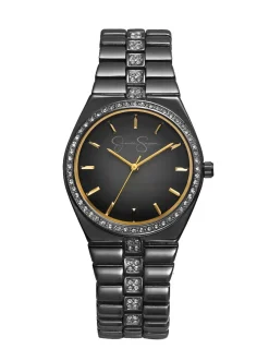 Jessica Simpson Mother Of Pearl Dial Crystal Bracelet Watch In < Watches