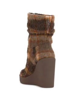 Jessica Simpson Mynette Slouch Wedge Bootie In Mocha Combo< Boots & Booties|Wedges