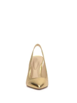Jessica Simpson Noula Slingback Pointed Toe Pump In Gold< Pumps