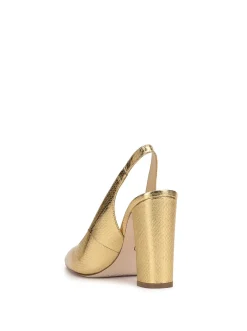 Jessica Simpson Noula Slingback Pointed Toe Pump In Gold< Pumps