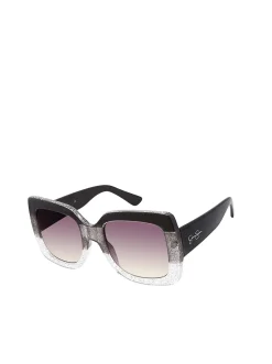 Jessica Simpson Ombre Glitter In Black & Clear< Sunglasses