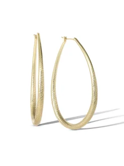 Jessica Simpson Oval Textured Hoop Earrings In < Earrings