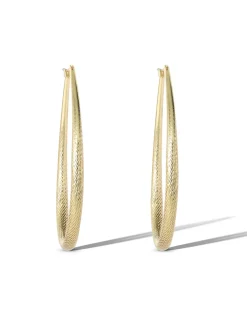 Jessica Simpson Oval Textured Hoop Earrings In < Earrings