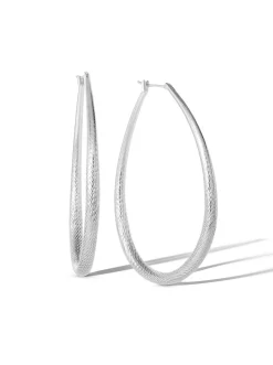 Jessica Simpson Oval Textured Hoop Earrings In < Earrings