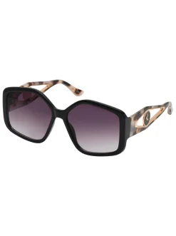 Jessica Simpson Oversized Geometric Sunglasses In & Tortoise< Sunglasses