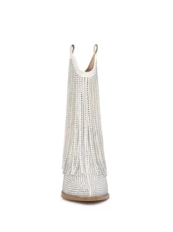 Jessica Simpson Paredisa Fringe Bootie In White< Bridal