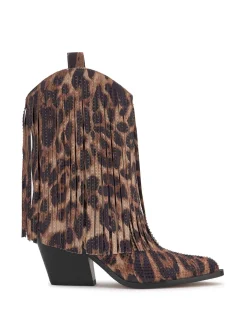 Jessica Simpson Paredisa Fringe Bootie In Leopard< Boots & Booties