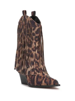 Jessica Simpson Paredisa Fringe Bootie In Leopard< Boots & Booties