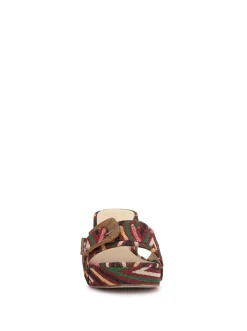 Jessica Simpson Peccio Buckle Platform In Chevron< Platforms|Slides & Mules