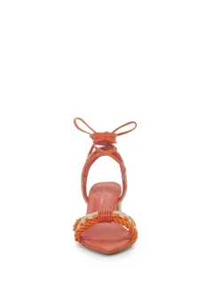 Jessica Simpson Prim Woven Block Heel Sandal In Orange< Sandals