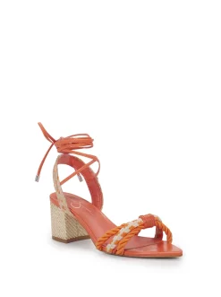 Jessica Simpson Prim Woven Block Heel Sandal In Orange< Sandals