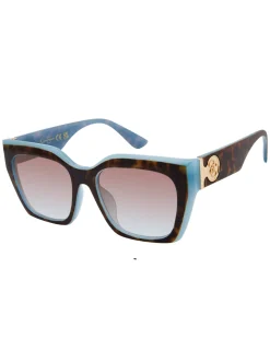 Jessica Simpson Retro Two Tone Cat Eye Sunglasses In & Blue< Sunglasses