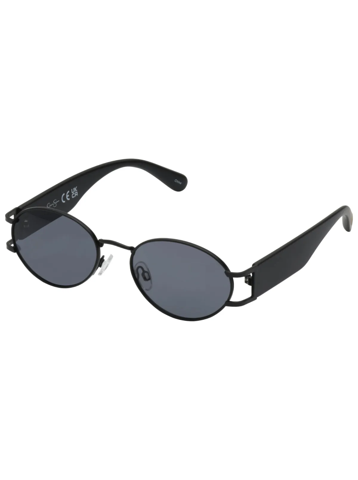 Jessica Simpson Retro Vintage Metal Oval Sunglasses In < Sunglasses