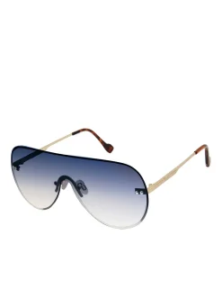 Jessica Simpson Rimless Metal Aviator Shield Sunglasses In < Sunglasses