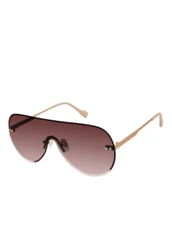 Jessica Simpson Rimless Metal Aviator Shield Sunglasses In < Sunglasses
