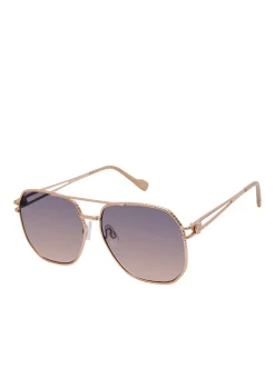 Jessica Simpson Roped Metal Geometric Aviator Sunglasses In < Sunglasses