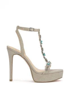 Jessica Simpson Saigee Embellished Platform In Natural< Platforms|Turquoise Collection