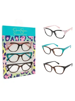 Jessica Simpson Set Of 3 Readers In Acqua & Black & Rose< Readers