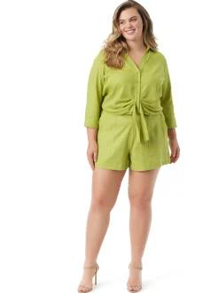 Jessica Simpson Soley Tie Front Top In < Sets|Tops & Tees