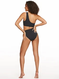 Jessica Simpson Solid Cut Out One Piece In < Swim|One Piece Swim