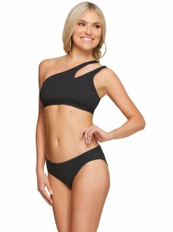 Jessica Simpson Solid One Shoulder Top With Slash In < Swim