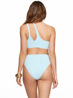 Jessica Simpson Solid One Shoulder Top With Slash In < Swim